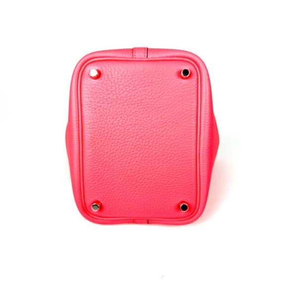 Authentic HERMES Picotin Lock 18 PM Pink Rose Azalee Taurillon Clemence Satchel - Picture 7 of 11